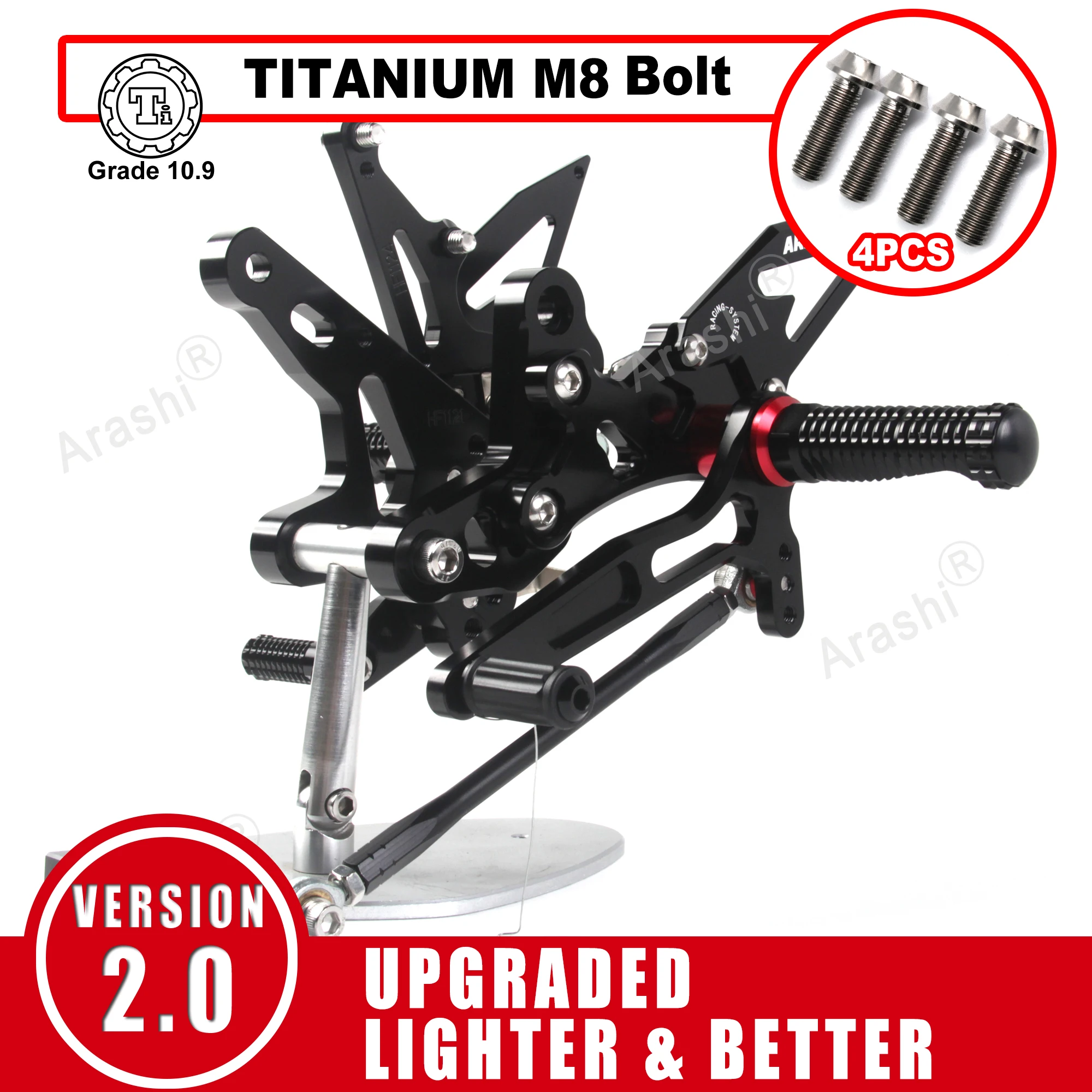 

Arashi для KAWASAKI Ninja 400 2018 2019 2020 2021 2022 CNC Регулируемая подставка для ног комплект подножек NINJA400 Z400 / EX400 / ABS