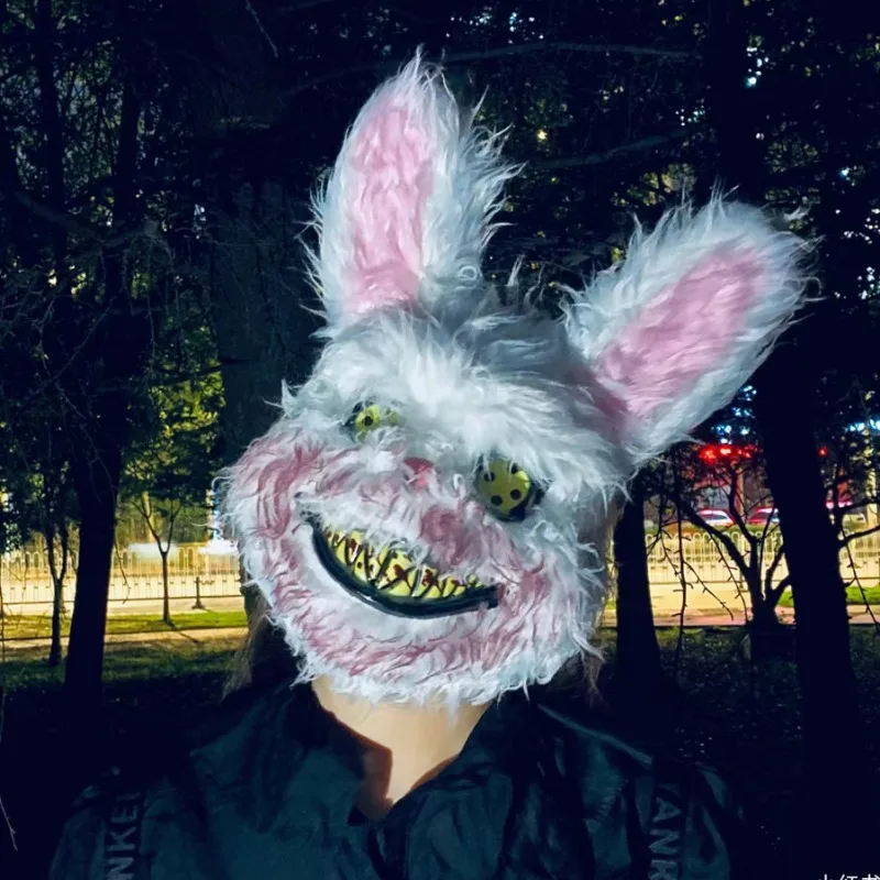 

Halloween Party Bloody Head Cover Rabbit Bear Cosplay Mask for Women Men Headgear Props Horror Cosplay Party Costume Accessories