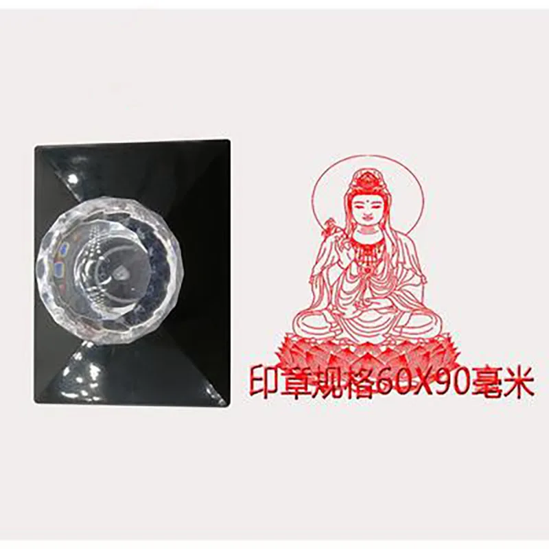 

Guanyin Bodhisattva Photosensitive Self Inking Seal Stamp Chapter with Acrylic Handle Custom Personalized Logo Seal
