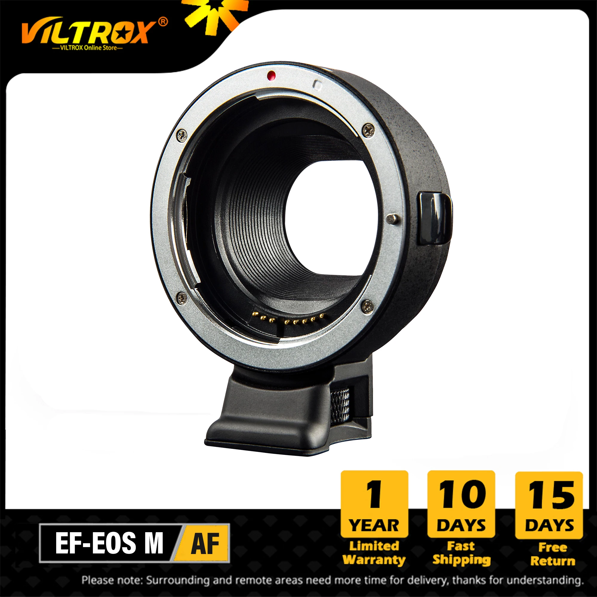 VILTROX EF-EOS M Canon EF Lens to Camera Переходное кольцо объектива с автофокусом Электронное для