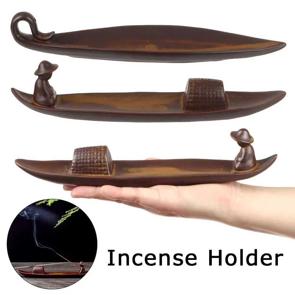 

1PC Incense Stick Holder Ceramic Incense Burner with Ash Catcher Zen Decor Home Decor Handmade Graceful Incense Cone Holder