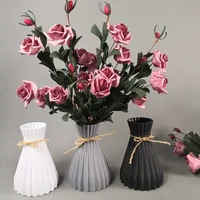 nice gift rattan weaving pure color flower vase nordic style plastic micro landscape home decoration