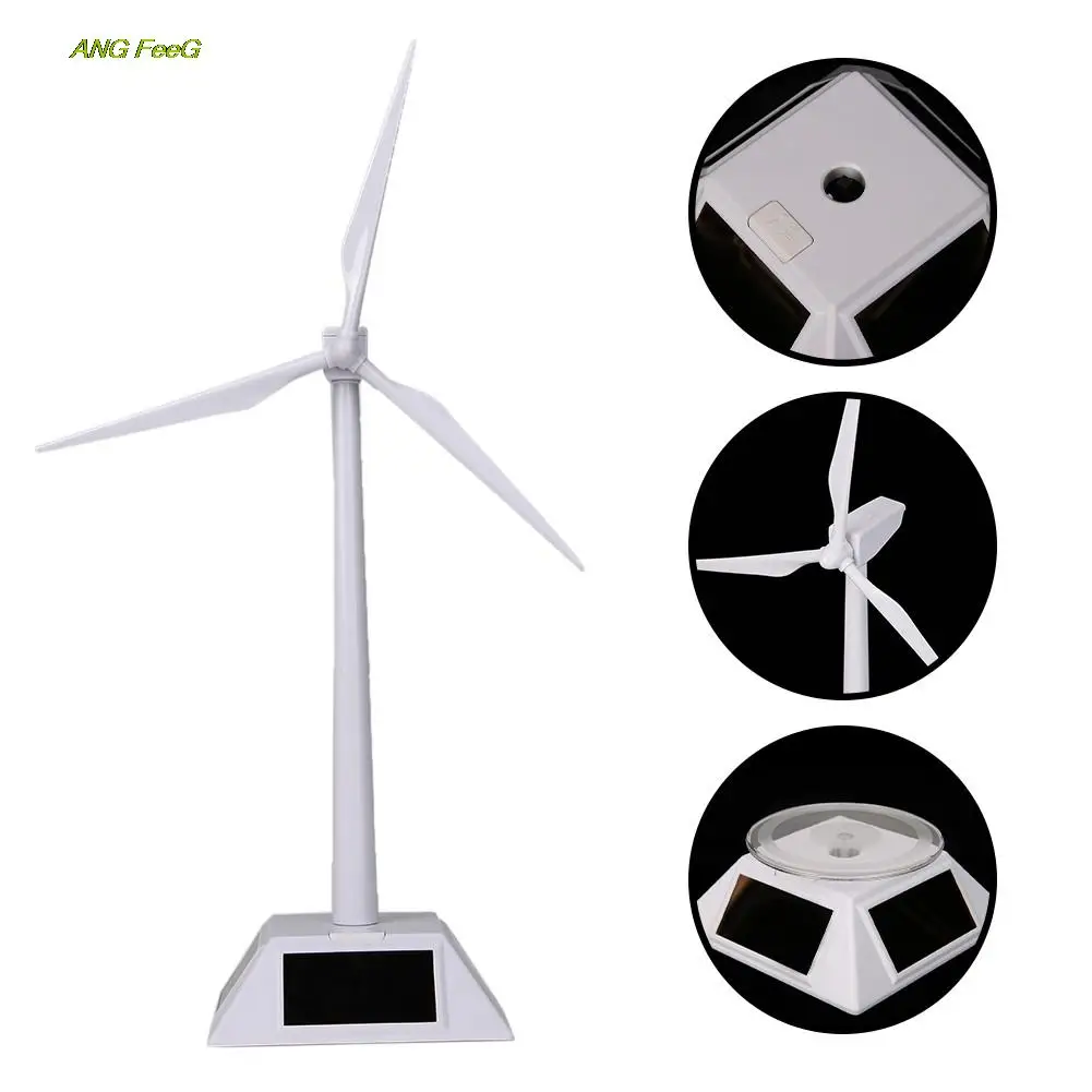 

Desktop Model-Solar Powered Windmills/Wind Turbine&ABS Plastics White Experiment Assembled Toy Power Generation Model Rotary