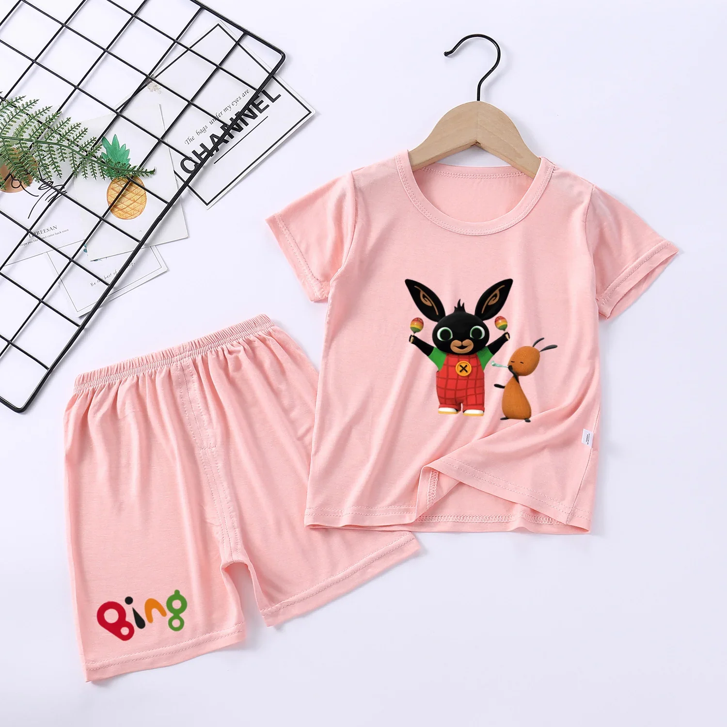 Пижамный комплект Bing Rabbit из модала топа и шорт детская повседневная домашняя