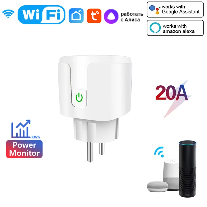 

Умная розетка с Wi-Fi и монитором, 20 А