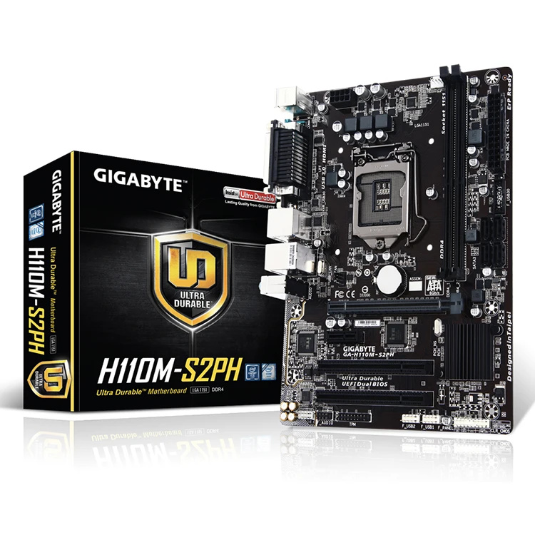 

GIGABYTE INTEL Socket 1151 Supports 7th 6th Intel Core Processors GA-H110M-S2PH with DDR4 DIMM H110 Express Chipset Motherboard