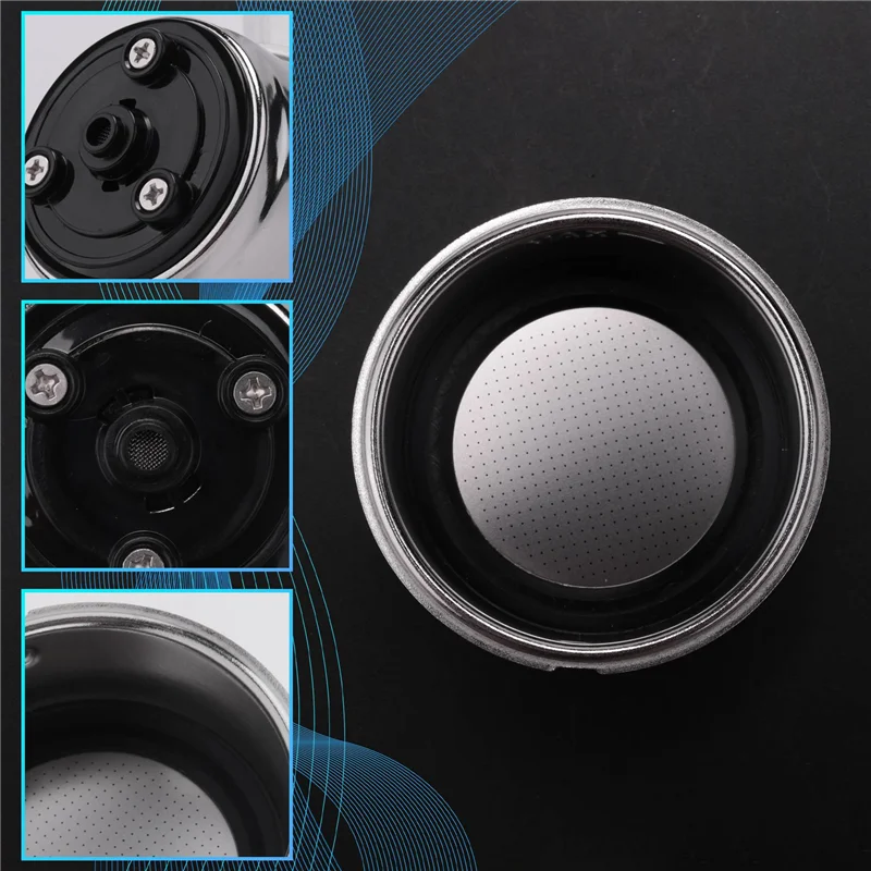 

Friendly Detachable Stainless Steel Coffee Filter Basket Strainer Coffee Machine Accessories Office(Double Cup)