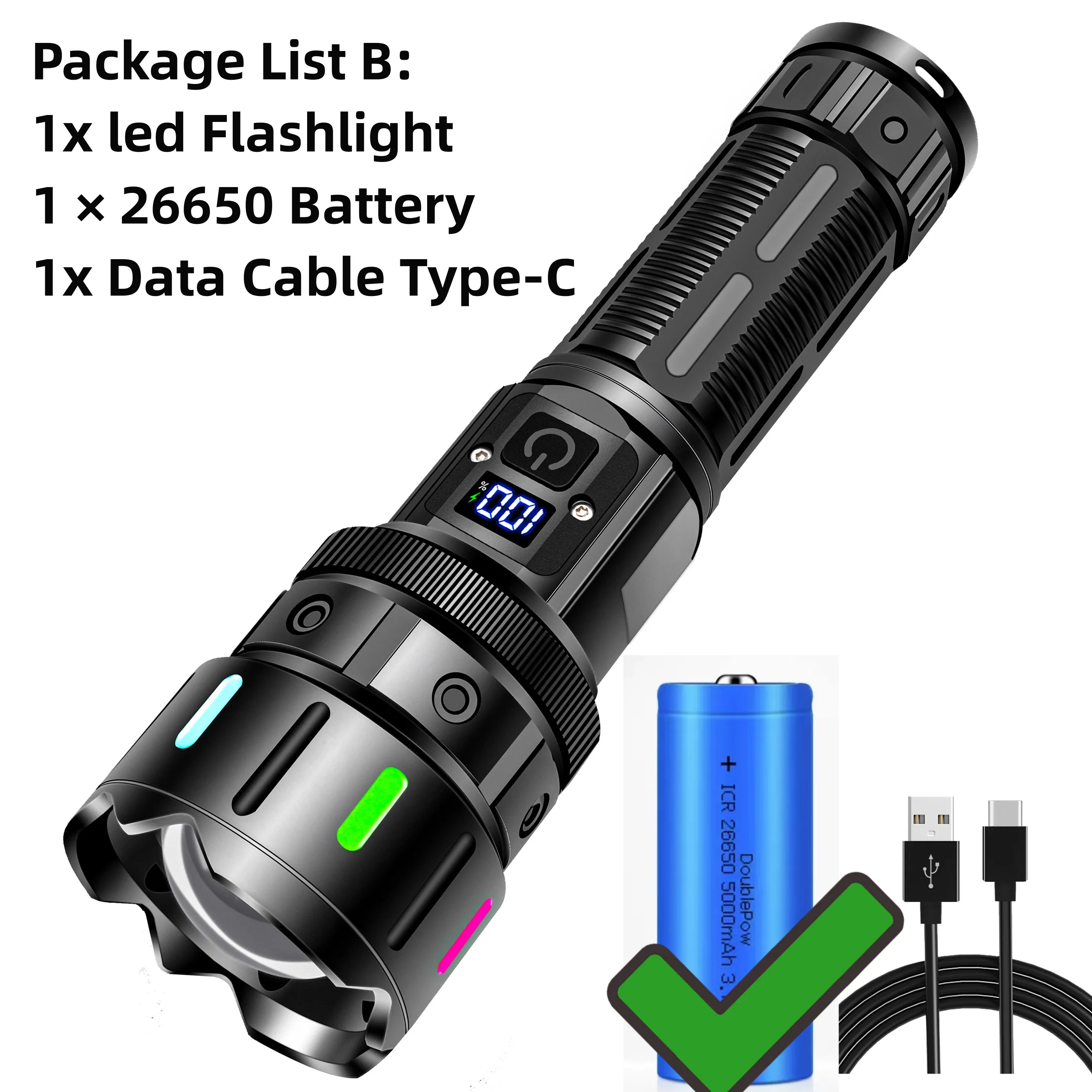 

Тактический фонарик PDQ 10000 люмен