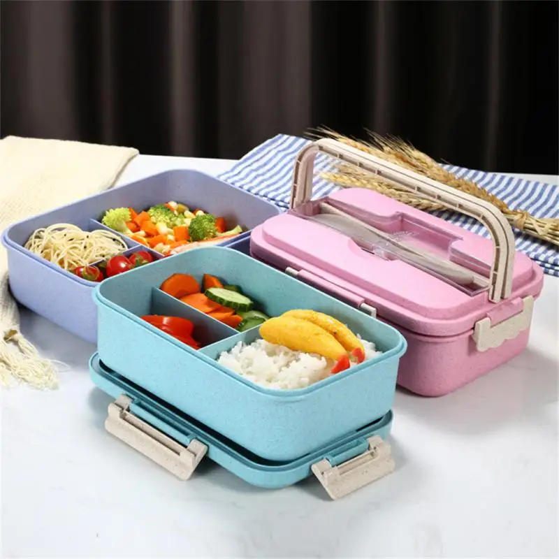 

2023 Lunch Box Healthy Material With Spoon Chopsticks Food Storage Container Microwave Dinnerware Lunch Bag Bento Boxes Portable