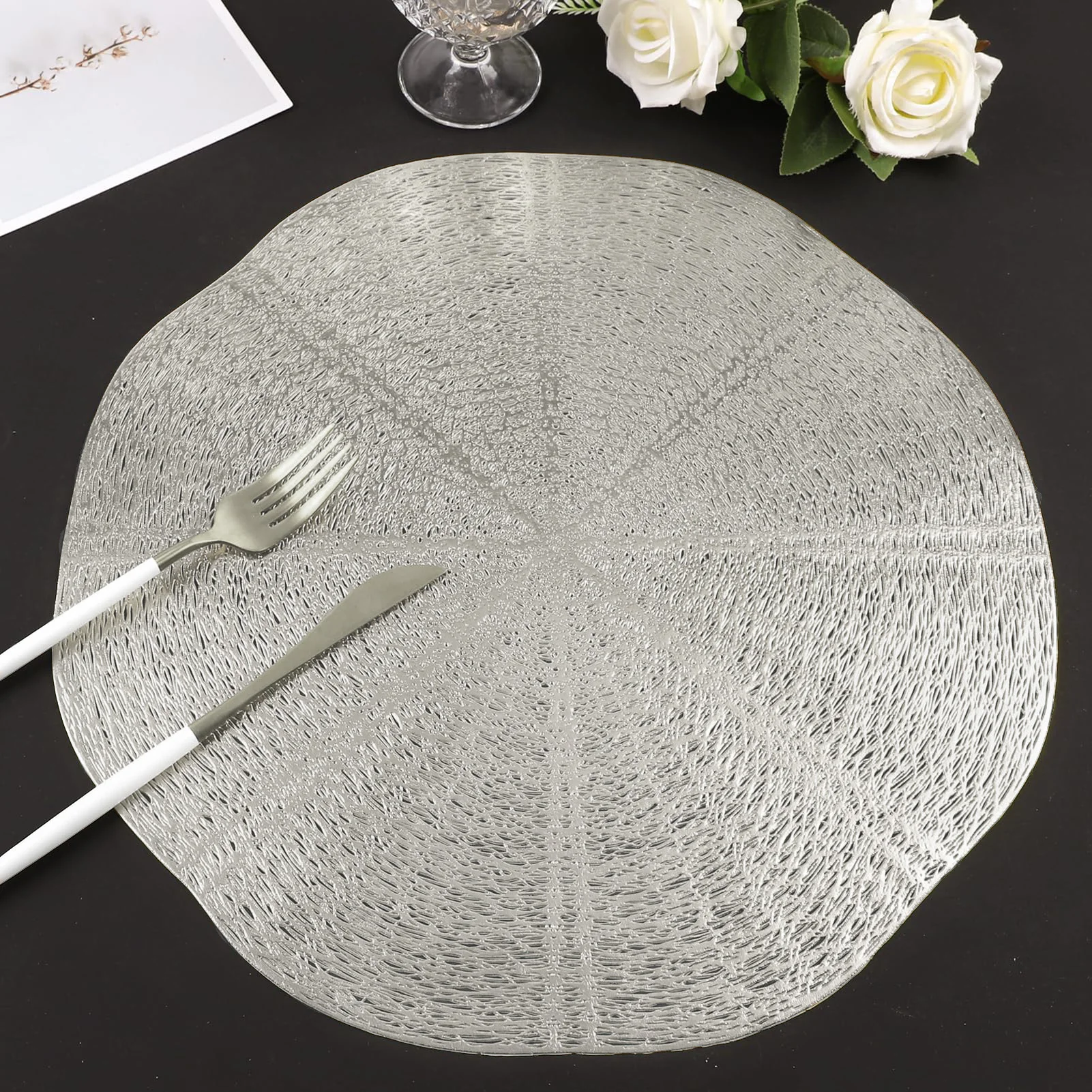 

Круглые виниловые салфетки ILVISEST, золото, 15 дюймов, набор из 4/6 штук