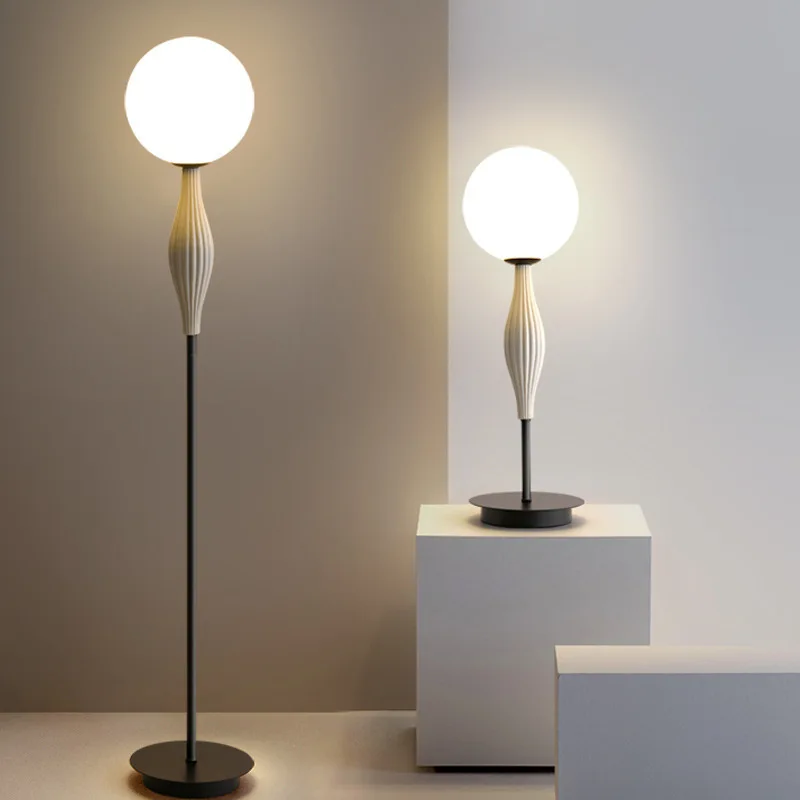 

Nordic Led Floor Lamp Resin Glass Table Lamps For Living Room Bedroom Study Decor Lighting Postmodern Home Bedside Standing Lamp