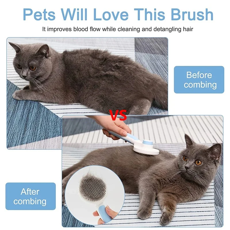 

Cepillo Para Gatos y Perros, Peine Que Elimina El Pelo De Las Mascotas, Autolimpieza, Rebanador, Productos De Belleza