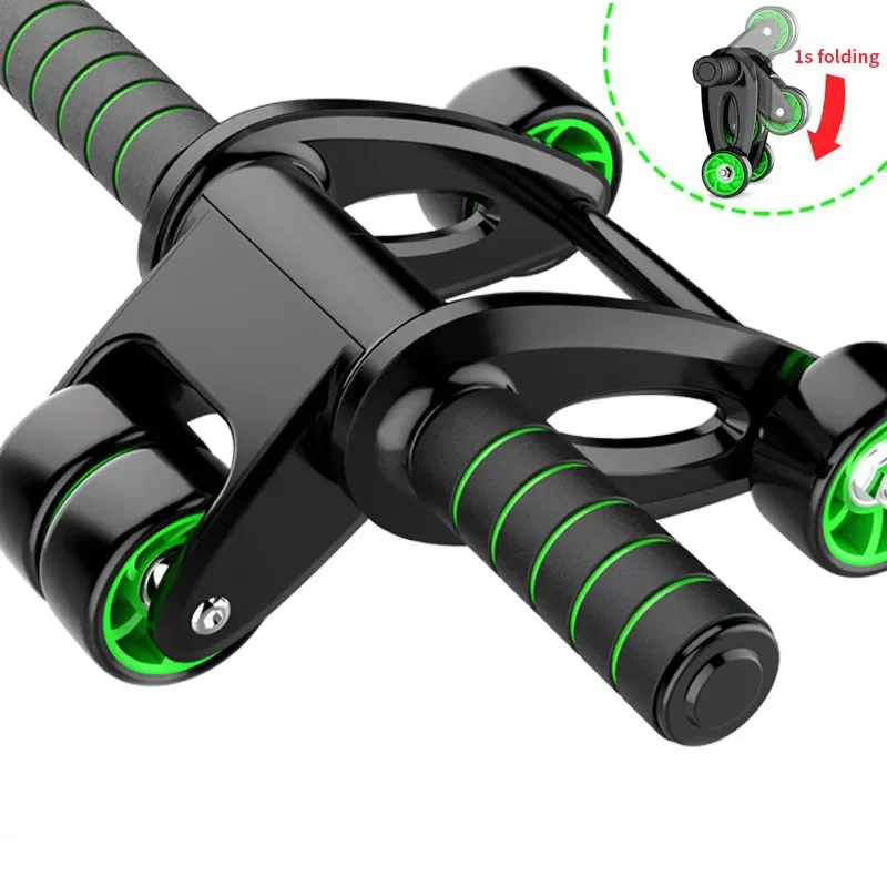 

NEW2022 Wheels Power Wheel Triple Abdominal Roller ABS Workout Fitness Machine Gym Massage Release Pain Protect Knee Pad