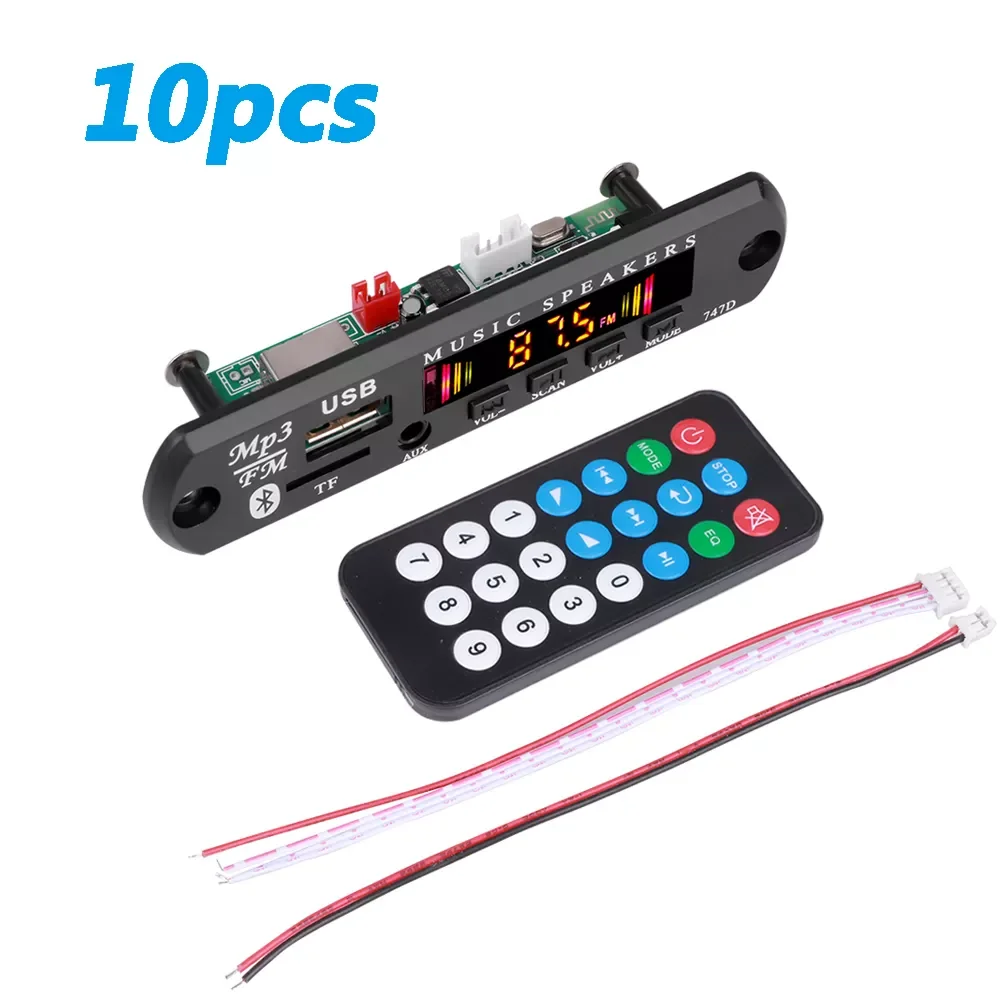 

NEW2023 10pcs Kebidu Car Audio USB TF FM Radio Module Wireless Bluetooth 7V 12V MP3 WMA Decoder Board MP3 Player with Remote Con