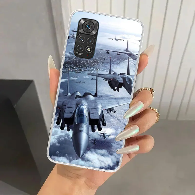 Чехол для телефона с военным кораблем истребителем Xiaomi Redmi Note 14 13 12S 12 11S 11 Pro Plus 11T 11E