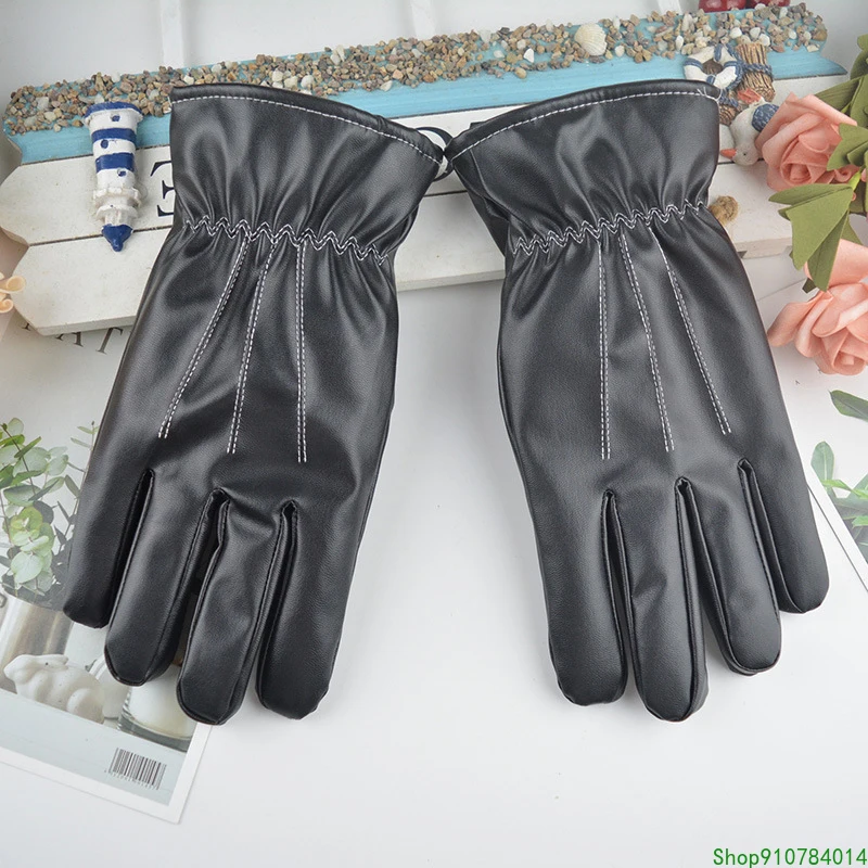 

Winter Leather Gloves Anti-skid Touch Screen Windproof Motorcycle Driving Gloves