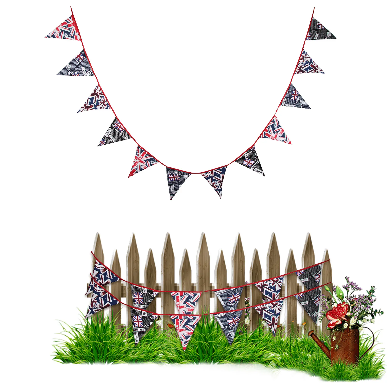 Треугольная лента с британским флагом флаги Великобритании баннер треугольные