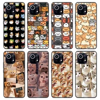 meme cats pattern phone case for xiaomi mi 11 11t 11i 11lite poco x3 f3 m3 redmi note 10 pro note10 5g k40