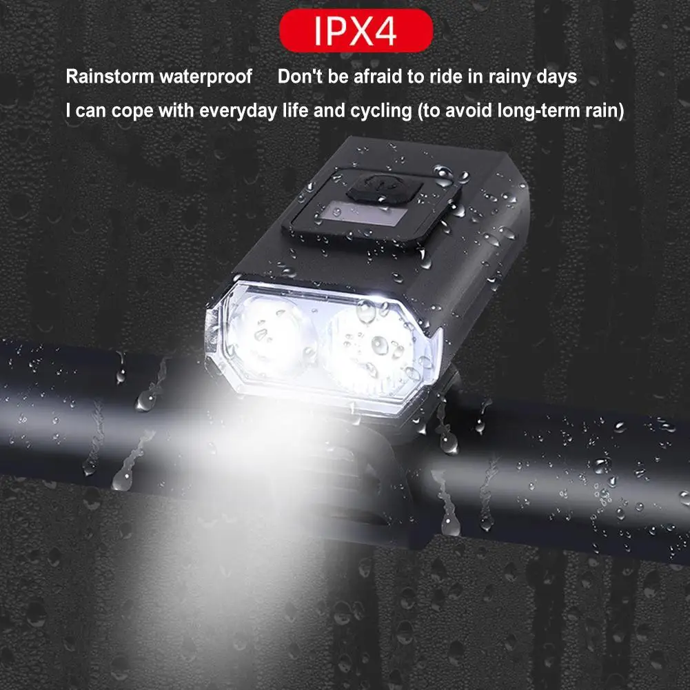 

New 1pc bicycle lamp LED USB rechargeable 1200LM digital battery display waterproof 6-mode MTB road bicycle headlight night ligh