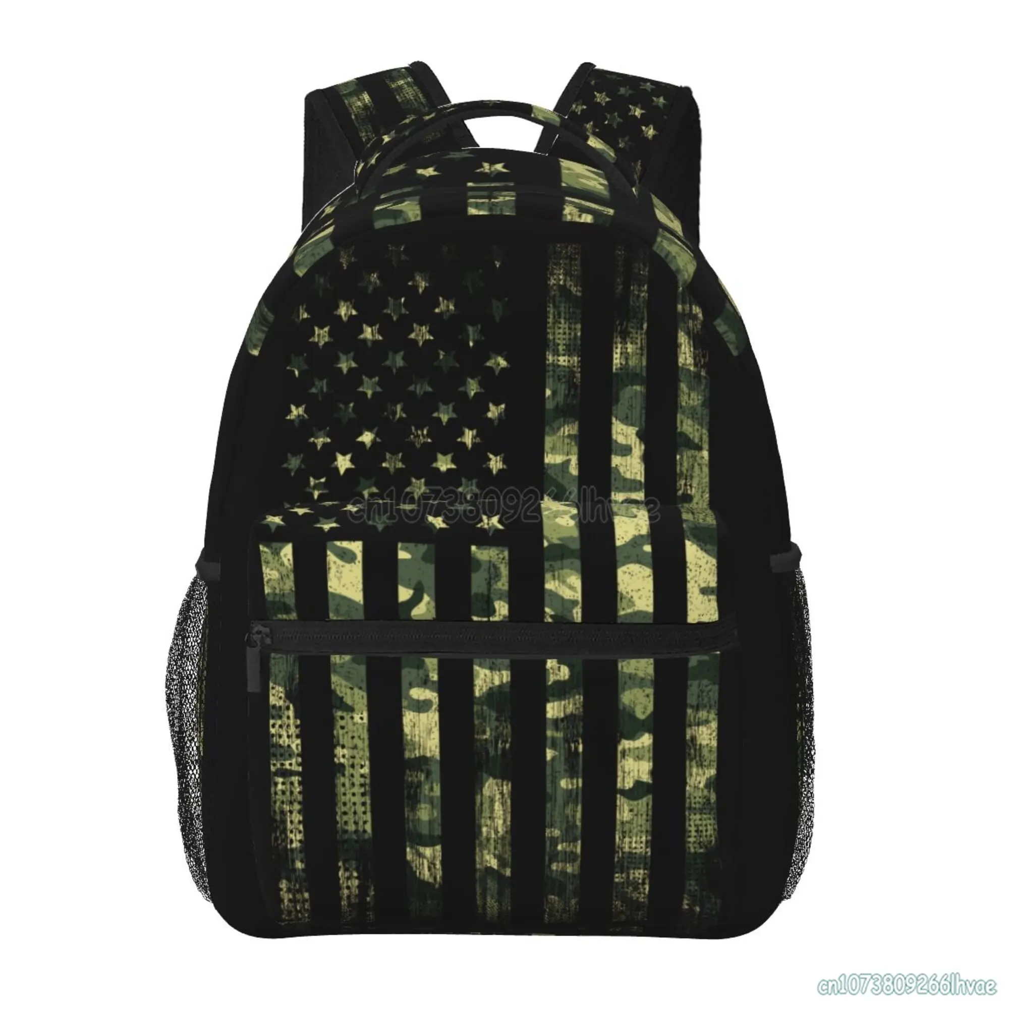 

American Flag Camouflage Kids Backpack for Boys Girls Camo USA Flag Patriotic Elementary Backpacks Purse School Bag for Travel