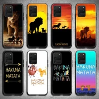 cute hakuna matata lion king phone case for samsung galaxy s21 plus ultra s20 fe m11 s8 s9 plus s10 5g lite 2020