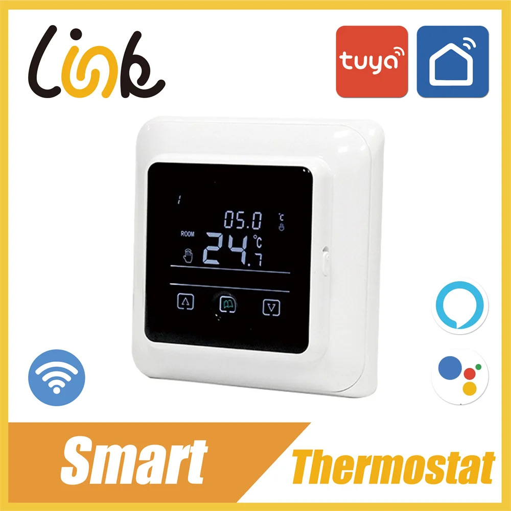 

Tuya Smart WiFi Thermostat 16A LCD Touch Screen Electric Floor Heating Remote Temperature Controller Work For Alexa Google Home