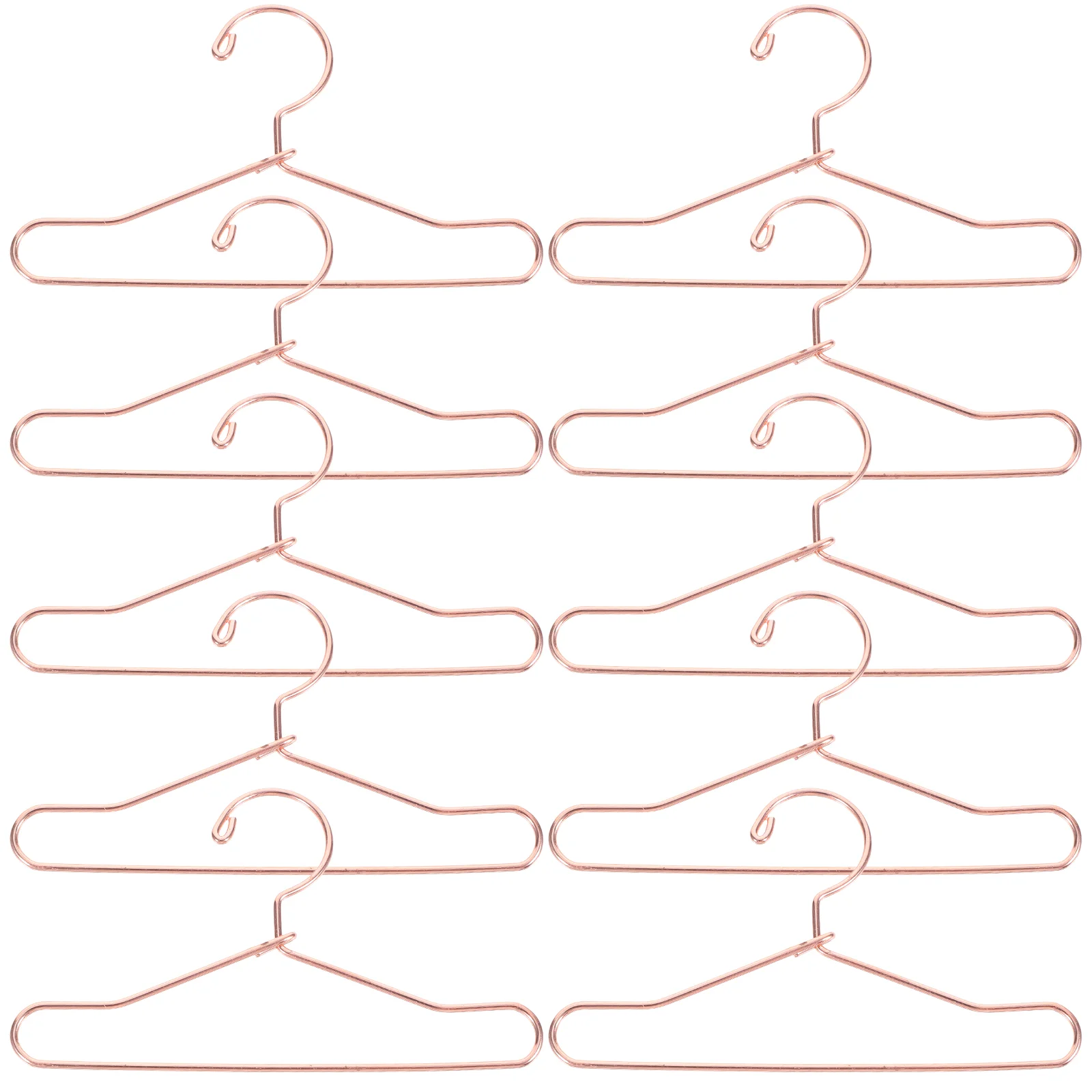 

10 Pcs Hangers Clothes Clothing House Mini Simple Miniature Metal For Apparel