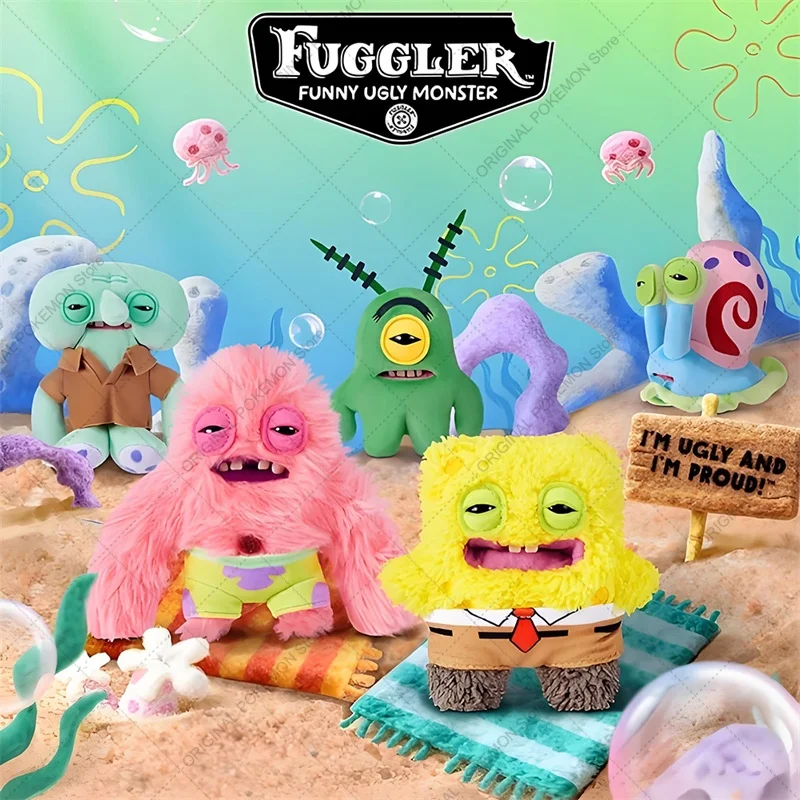 Фото Оригинальный Fuggler Ugly Teeth Monster Губка Боб Квадратные штаны Плюшевые игрушки Брелки Fugglers Патрик Звезда Гэри Пелуче Кукла Подвески №1