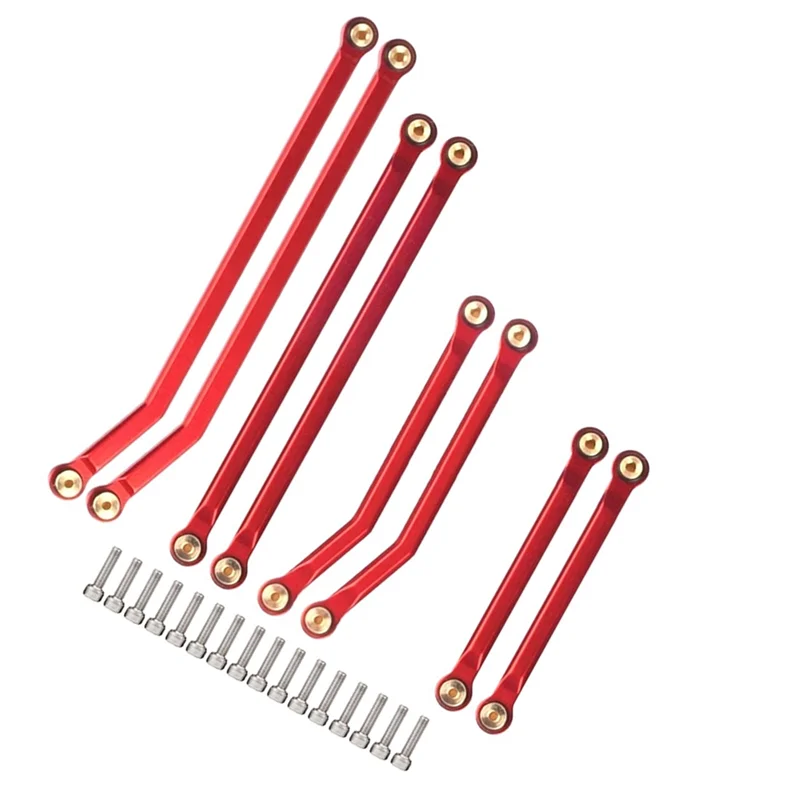 

8 шт. ЧПУ высокоточные звенья 4 звенья Набор для осевого SCX24 гладиатора AXI00005 1/24 RC Crawler, красный