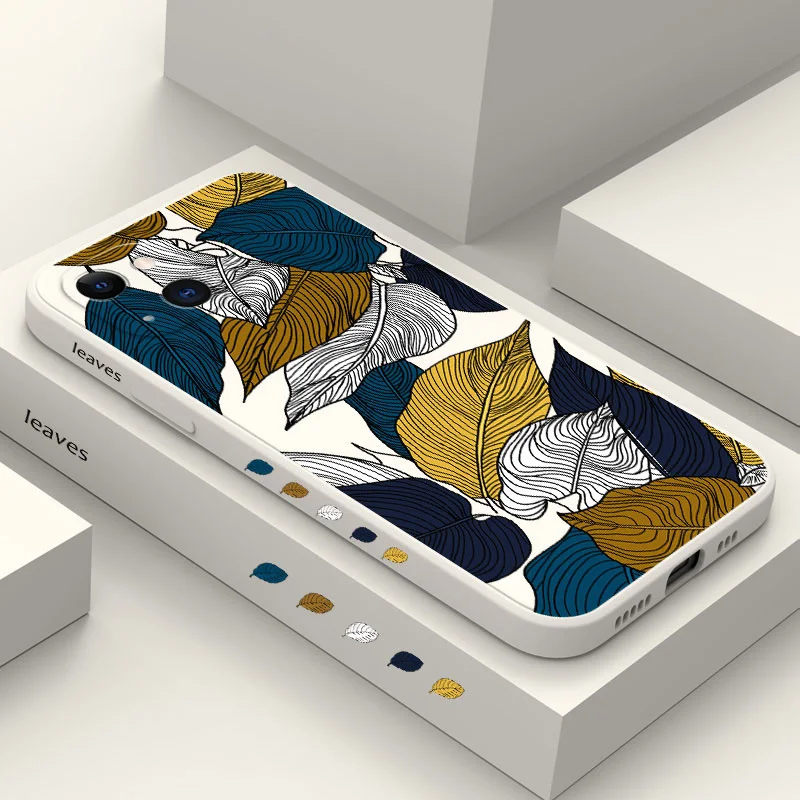 

Line Leaves Phone Case For iPhone 14 13 12 11 Pro Max Mini X XR XS MAX SE2020 8 7 Plus 6 6S Plus Cover