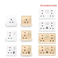13a british standard usb wall three hole socket panel with switch double position charging socket