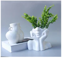 half head silicone mold for handmade desktop decoration gypsum epoxy resin pen holder flower pot candlestick silicone mould