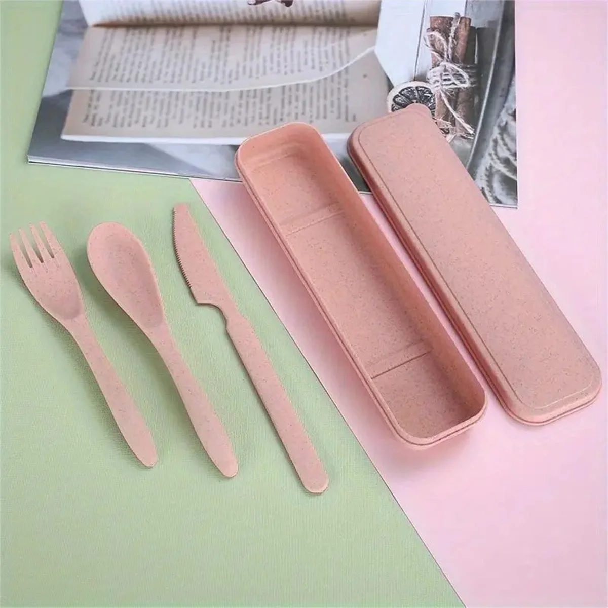 Дорожные портативные столовые приборы в уличном стиле нож из пшеничной соломы