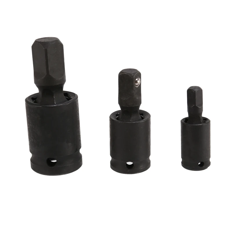 

3Pcs 1/4Inch 3/8Inch 1/2Inch Wrench Socket Adapter 360° Drive Swivel Pneumatic Wrench Universal Joint Hand Tool