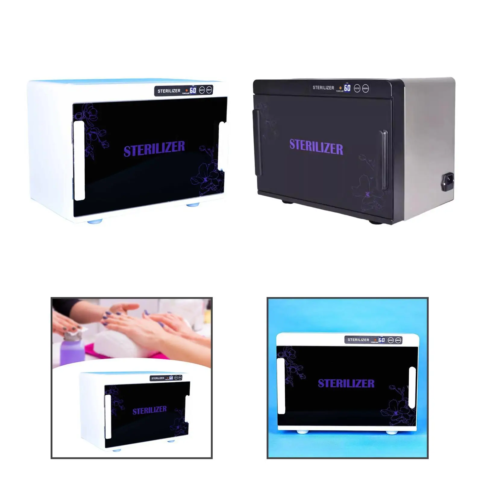 Шкаф для чистки инструментов ногтей Прочная коробка на 12 л косметических