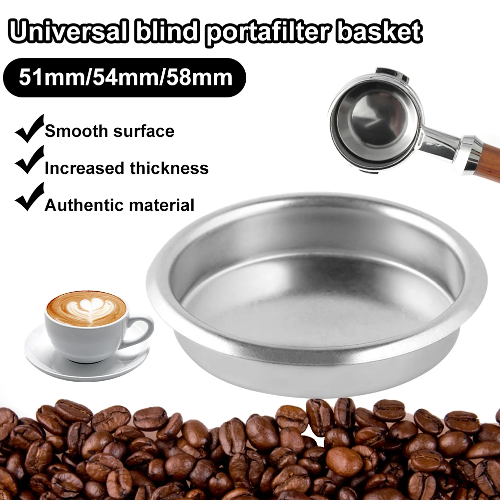 

51/54/58mm Stainless Steel Blind Filter Basket Backflushing Insert for Espresso Machine Cleaning Blind Bowl Backwash Accessories