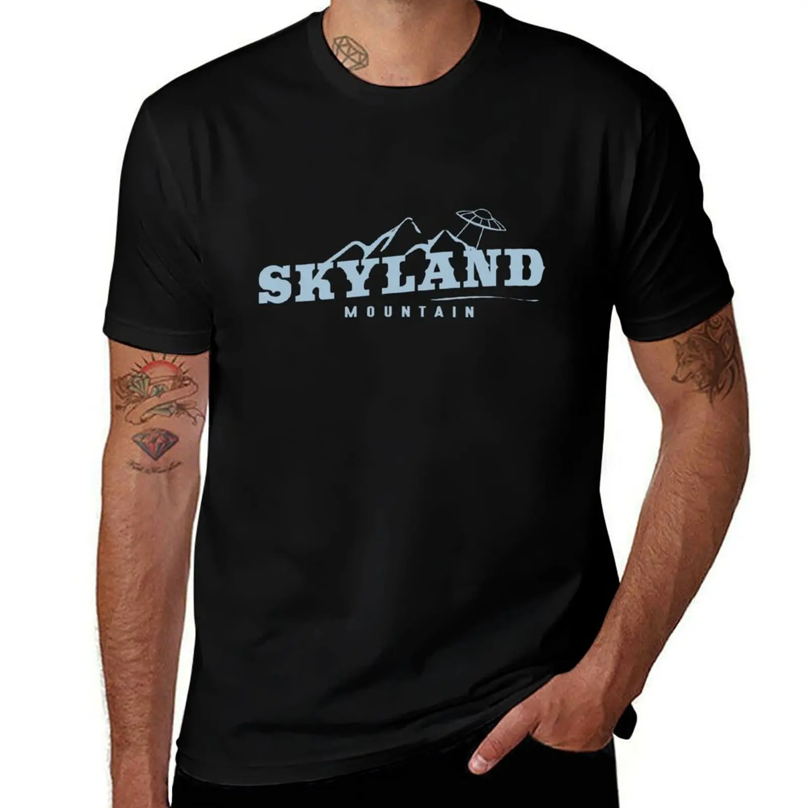 Футболка The X Files: Skyland Mountain (Небесно-голубая) дизайнерские рубашки одежда больших