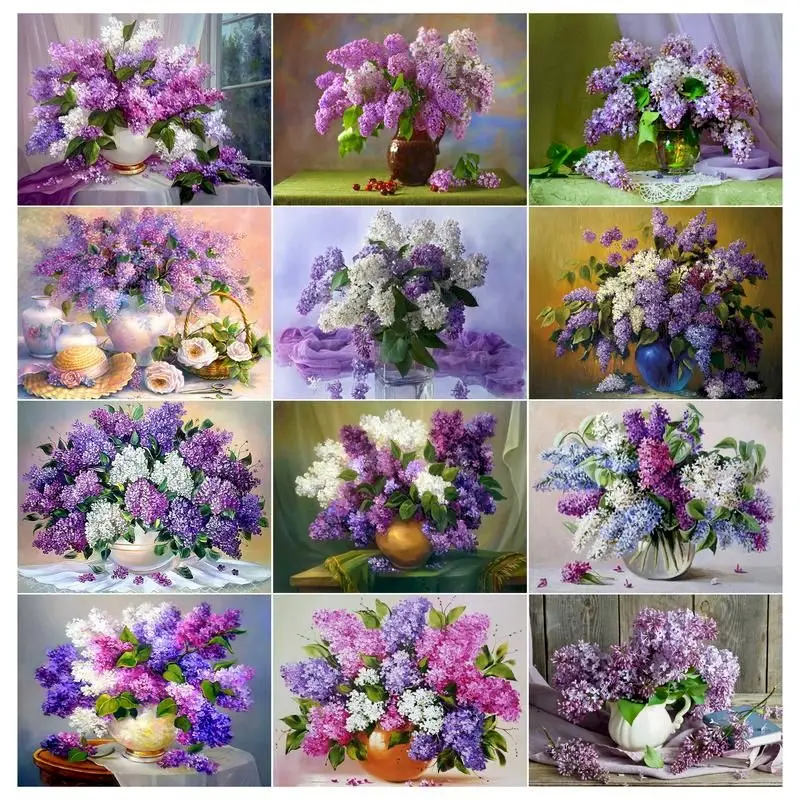 

GATYZTORY Frame DIY Painting By Numbers Lavender Flower Drawing Canvas Pictures By Numbers Modern Wall Art Handpainted Artwork