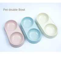 double pet bowl plastic puppy cat food water dog water bowl anti splash no spill dog choking prevent device cat furniture food
