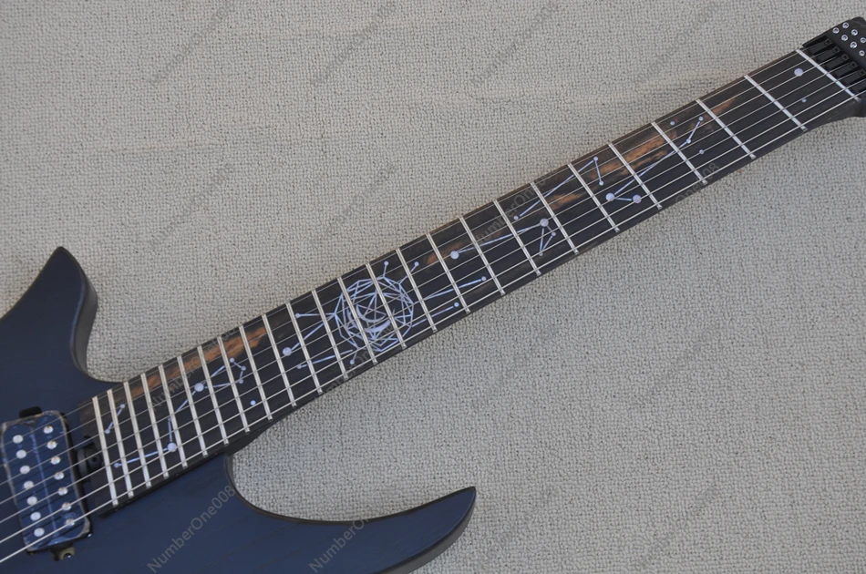 flyoung Леворукая электрогитара 7 струн черная матовая