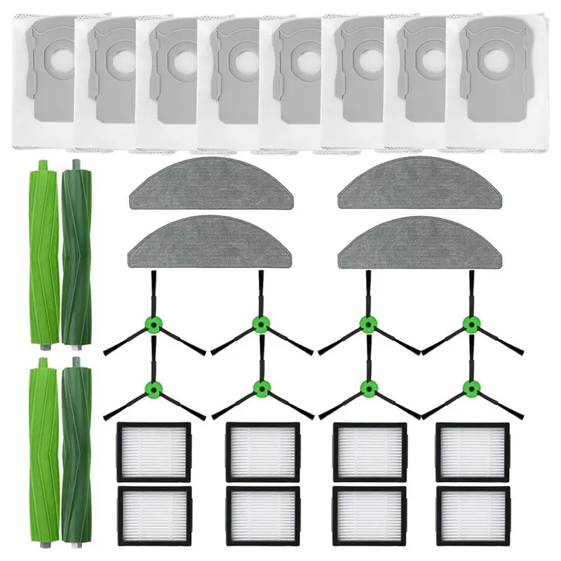 Фото 32 шт. для роботов-пылесосов Irobot Roomba серий Combo I3+, I5, I5+, J5, J5+ (роликовые щетки, фильтры, боковые щетки, мешки для пыли, насадки для влажной уборки) - AA26 №1