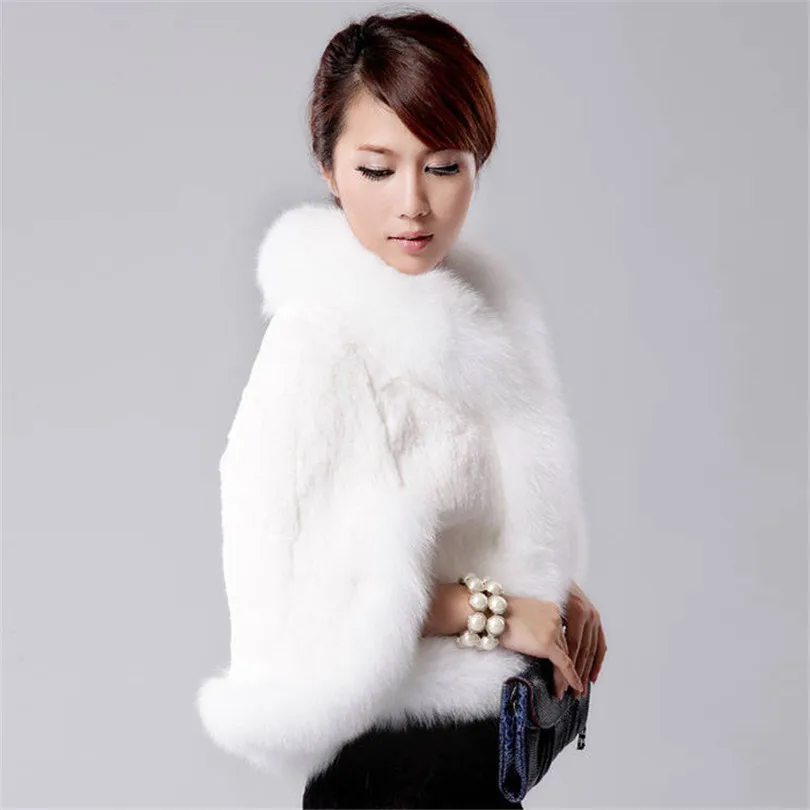 Winter Capes Ponchos Overcoat Women Faux Fur Jacket Mink Hair Collar Bolero Shawl Faux Fur Wrap Wedding Cape Fluffy Fur Coats