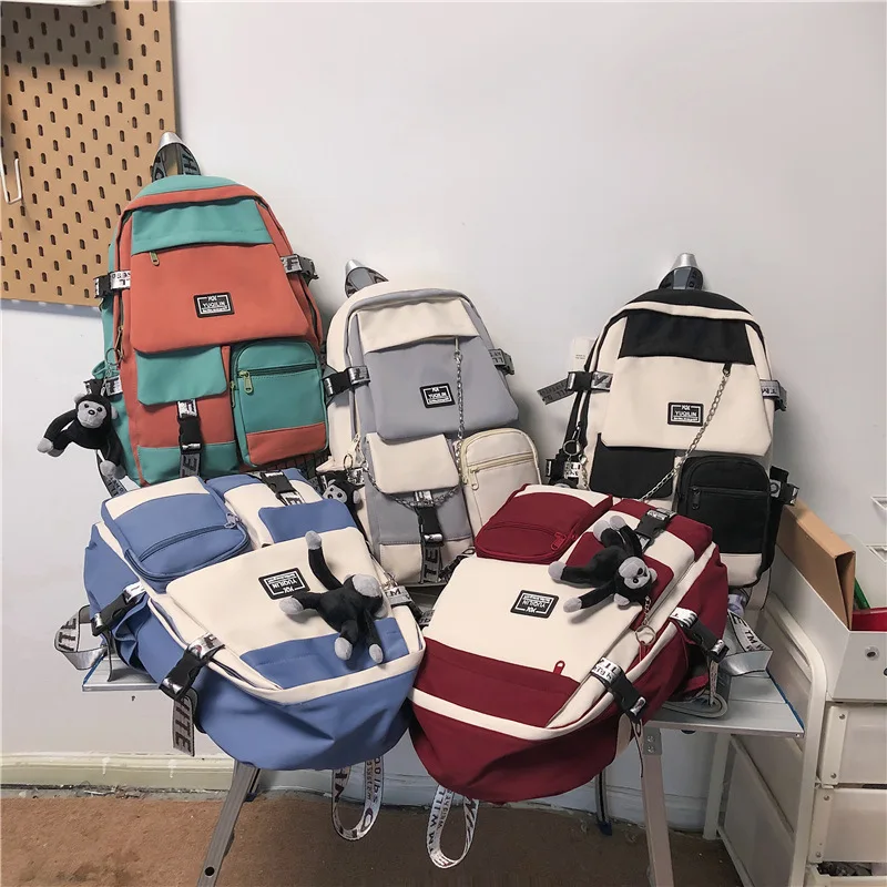 

Backpack Male Harajuku Ulzzang High School Student Backpack Female 2023 Large Capacity Junior High School Backpack