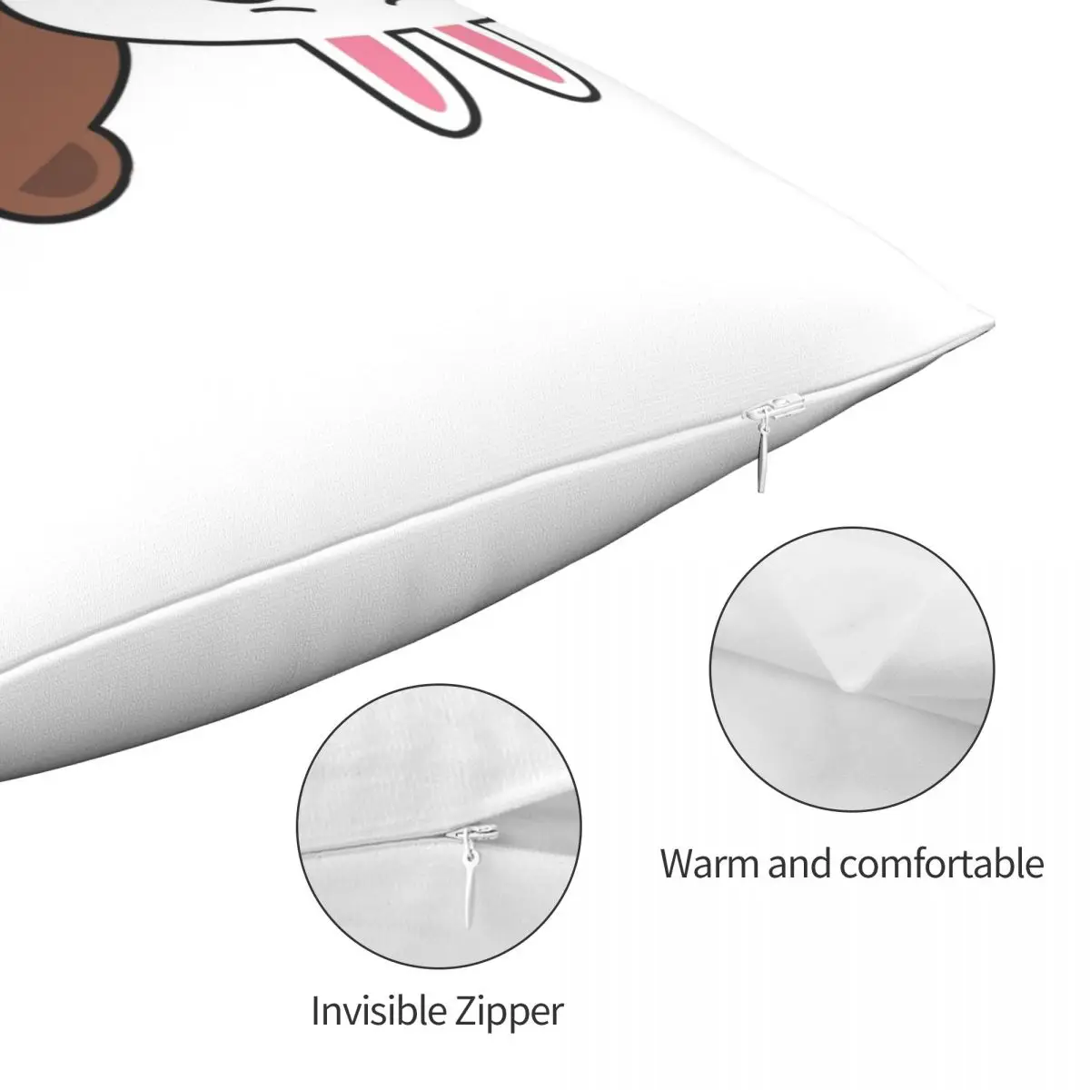 Brown And Friends Workplace (Brown Bear Cony Bunny) Pillowcase Pillow Case Cushion Cover Home Sofa Decorative Throw |