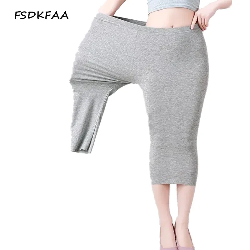 

FSDKFAA 2022 Korean Style Womens Cropped Leggings Slim Casual Seven Pants High Stretch Thin Modal Sexy Legins Black Legginsy