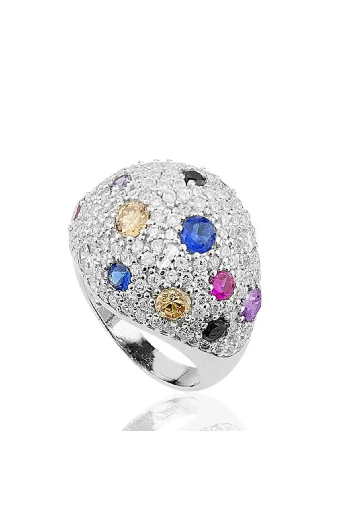 

Women's Silver Zircon Stone Ring