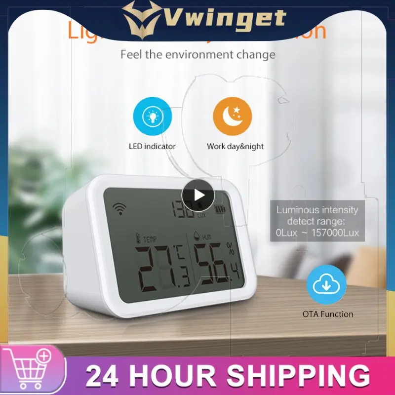 

Real-time Detection Smart Thermometer Battery Display Temperature And Humidity Sensor Tuya Smart Zigbee Hygrometer Smart Home