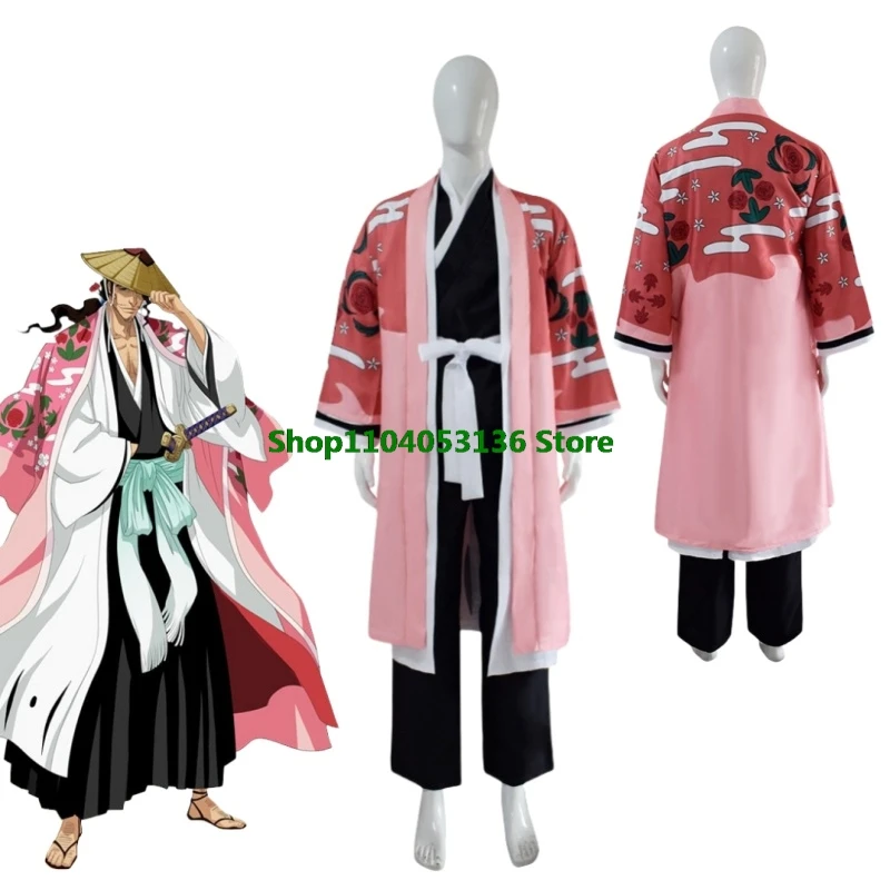 Аниме Kyoraku Shunsui Косплей Отбеливатель Костюм Униформа Кимоно Плащ Набор Тысяча