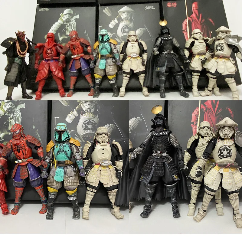 

Star Wars Figure Samurai Taisho Death Star Armor Darth Vader Boba Fett Akazonae Royal Guard Taikoyaku Action Figure Model Toys