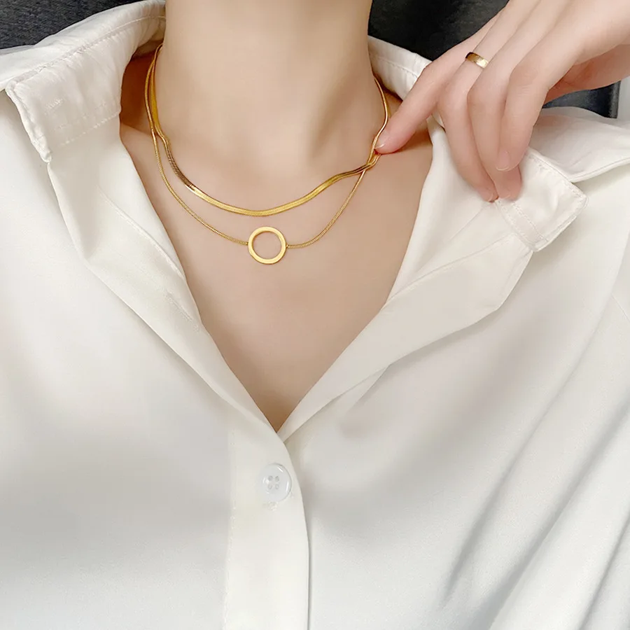 Женское Ожерелье-цепочка из нержавеющей стали золотого цвета - купить по